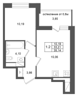 2 ккв (Евро) № 277 Корп.: 15 , Секция 2  в ЖК Город Звезд