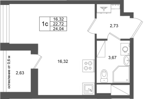 Студия № 399 Корп.: 16.2 , Секция 3  в ЖК Город Звезд