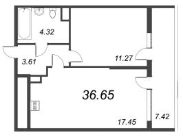 2 ккв (Евро) № 352 Корп.: 3 Уч. 20 , Секция 1.3  в ЖК Город Звезд