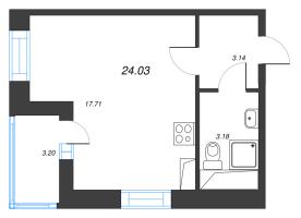 Студия № 418 Корп.: 8 Уч. 13 , Секция 2  в ЖК Город Звезд