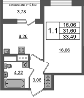 1 ккв № 558 Корп.: 12 , Секция 3  в ЖК Город Звезд