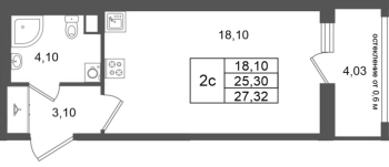 Студия № 270 Корп.: 14.1 , Секция 2  в ЖК Город Звезд