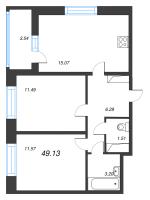 3 ккв (Евро) № 14 Корп.: 9 , Секция 1  в ЖК Город Звезд