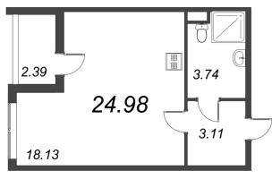 Студия № 348 Корп.: 3 Уч. 20 , Секция 1.3  в ЖК Город Звезд