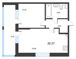 2 ккв (Евро) № 395 Корп.: 6 , Секция 3  в ЖК Город Звезд
