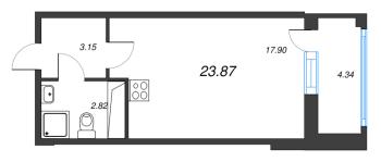 Студия № 414 Корп.: 8 Уч. 13 , Секция 2  в ЖК Город Звезд