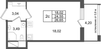 Студия № 501 Корп.: 16.2 , Секция 4  в ЖК Город Звезд