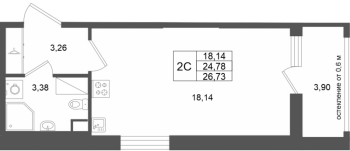 Студия № 278 Корп.: 13 , Секция 2  в ЖК Город Звезд