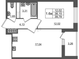 2 ккв (Евро) № 213 Корп.: 5.1 Уч. 23 , Секция 2  в ЖК Город Звезд