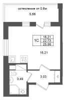 Студия № 252 Корп.: 15 , Секция 2  в ЖК Город Звезд