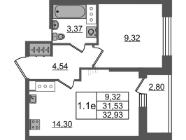 1 ккв № 27 Корп.: 6 , Секция 1  в ЖК Город Звезд