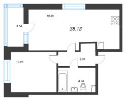 2 ккв (Евро) № 8 Корп.: 5.1 Уч. 23 , Секция 1  в ЖК Город Звезд