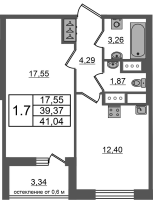 1 ккв № 139 Корп.: 12 , Секция 1  в ЖК Город Звезд