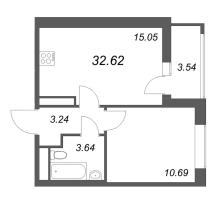 2 ккв (Евро) № 387 Корп.: 5.2 Уч. 23 , Секция 2  в ЖК Город Звезд