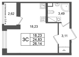 Студия № 221 Корп.: 14.2 , Секция 1  в ЖК Город Звезд
