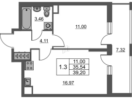 2 ккв (Евро) № 508 Корп.: 3 Уч. 20 , Секция 2.1  в ЖК Город Звезд