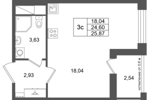 Студия № 325 Корп.: 16.1 , Секция 2  в ЖК Город Звезд