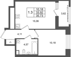 2 ккв (Евро) № 10 Корп.: 14.1 , Секция 1  в ЖК Город Звезд