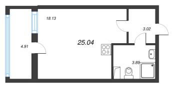 Студия № 5 Корп.: 11 , Секция 1  в ЖК Город Звезд