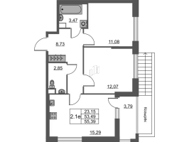 3 ккв (Евро) № 773 Корп.: 3 Уч. 20 , Секция 2.2  в ЖК Город Звезд