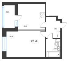 1 ккв № 127 Корп.: 5.1 Уч. 23 , Секция 1  в ЖК Город Звезд