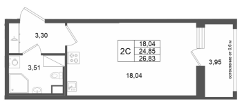 Студия № 379 Корп.: 13 , Секция 3  в ЖК Город Звезд