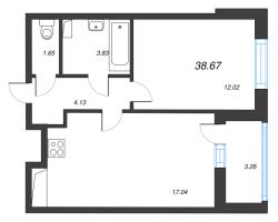 2 ккв (Евро) № 133 Корп.: 5.1 Уч. 23 , Секция 2  в ЖК Город Звезд