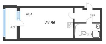 Студия № 139 Корп.: 6 , Секция 1  в ЖК Город Звезд