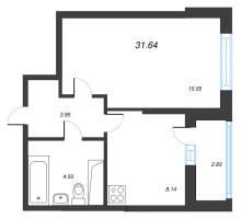 1 ккв № 180 Корп.: 6 , Секция 1  в ЖК Город Звезд