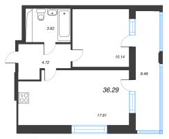 2 ккв (Евро) № 163 Корп.: 7 , Секция 1  в ЖК Город Звезд