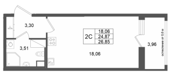 Студия № 456 Корп.: 13 , Секция 3  в ЖК Город Звезд