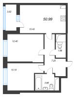 3 ккв (Евро) № 417 Корп.: 11 , Секция 3  в ЖК Город Звезд