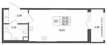 Студия № 201 Корп.: 13 , Секция 2  в ЖК Город Звезд