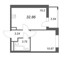 2 ккв (Евро) № 247 Корп.: 5.2 Уч. 23 , Секция 2  в ЖК Город Звезд