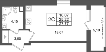 Студия № 3 Корп.: 14.2 , Секция 1  в ЖК Город Звезд