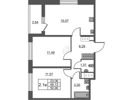 3 ккв (Евро) № 32 Корп.: 9 , Секция 1  в ЖК Город Звезд