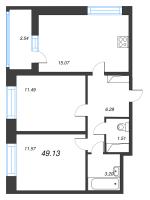 3 ккв (Евро) № 122 Корп.: 7 , Секция 1  в ЖК Город Звезд