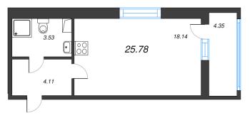Студия № 6 Корп.: 7 , Секция 1  в ЖК Город Звезд