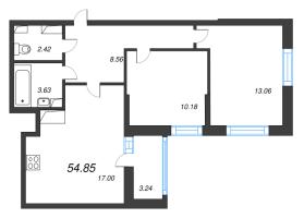 3 ккв (Евро) № 540 Корп.: 13 , Секция 3  в ЖК Город Звезд