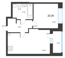 1 ккв № 4 Корп.: 6 , Секция 1  в ЖК Город Звезд