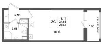 Студия № 544 Корп.: 13 , Секция 3  в ЖК Город Звезд