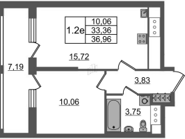 2 ккв (Евро) № 119 Корп.: 6 , Секция 1  в ЖК Город Звезд