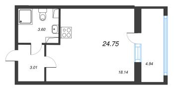 Студия № 122 Корп.: 5.1 Уч. 23 , Секция 1  в ЖК Город Звезд