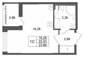 Студия № 579 Корп.: 13 , Секция 3  в ЖК Город Звезд