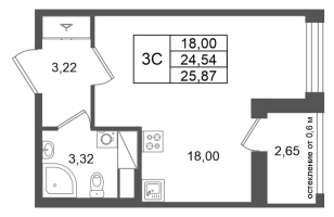 Студия № 335 Корп.: 14.2 , Секция 2  в ЖК Город Звезд