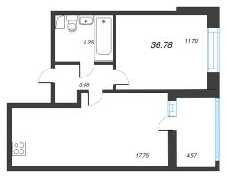 2 ккв (Евро) № 253 Корп.: 6 , Секция 2  в ЖК Город Звезд