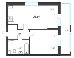 2 ккв (Евро) № 99 Корп.: 5.1 Уч. 23 , Секция 1  в ЖК Город Звезд