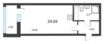 Студия № 185 Корп.: 11 , Секция 2  в ЖК Город Звезд