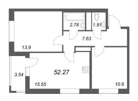 3 ккв (Евро) № 352 Корп.: 5.2 Уч. 23 , Секция 2  в ЖК Город Звезд