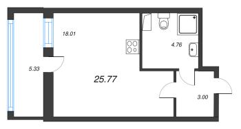 Студия № 534 Корп.: 11 , Секция 4  в ЖК Город Звезд
